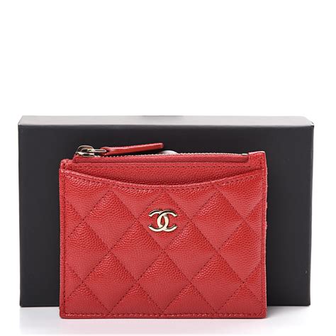 chanel card holder 18b red|Chanel card holder zip around.